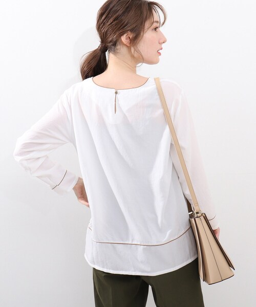 DRESKIP（ドレスキップ）の「◆配色パイピングブラウス（シャツ/ブラウス・レディース・オフホワイト/ブラック/イエロー系その他・02/03/04）」の11枚目の写真