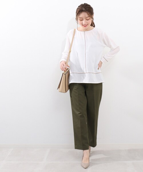 DRESKIP（ドレスキップ）の「◆配色パイピングブラウス（シャツ/ブラウス・レディース・オフホワイト/ブラック/イエロー系その他・02/03/04）」の16枚目の写真