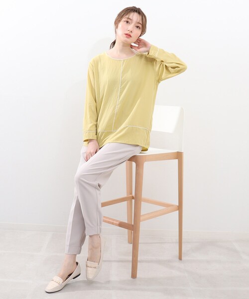 DRESKIP（ドレスキップ）の「◆配色パイピングブラウス（シャツ/ブラウス・レディース・オフホワイト/ブラック/イエロー系その他・02/03/04）」の22枚目の写真