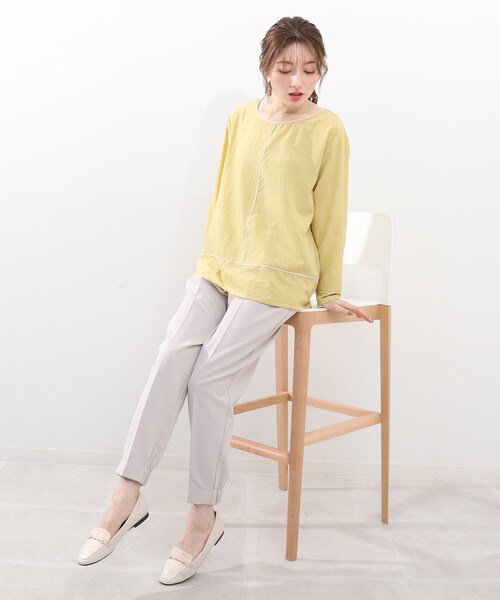 DRESKIP（ドレスキップ）の「◆配色パイピングブラウス（シャツ/ブラウス・レディース・オフホワイト/ブラック/イエロー系その他・02/03/04）」の19枚目の写真