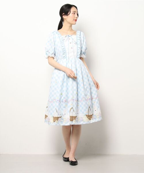 本体在庫特価品 イースター柄ワンピース ワンピース Axes Femme アクシーズファム のファッション 割引クーポン付 Lssr Ub Ac Id