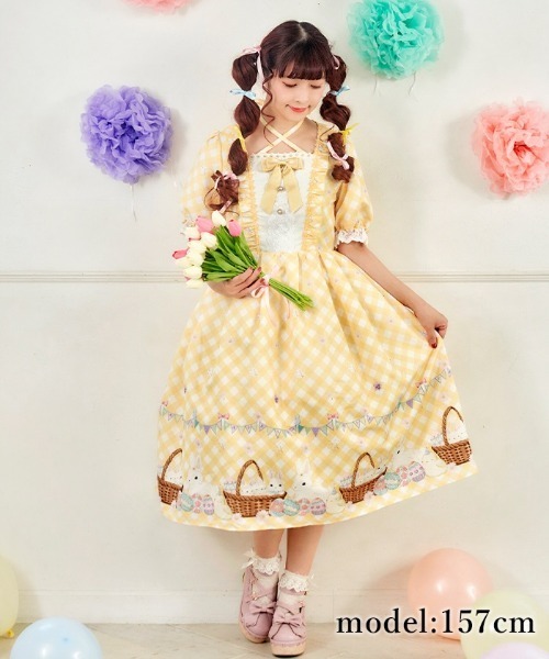 axes femme（アクシーズファム）の「イースター柄ワンピース