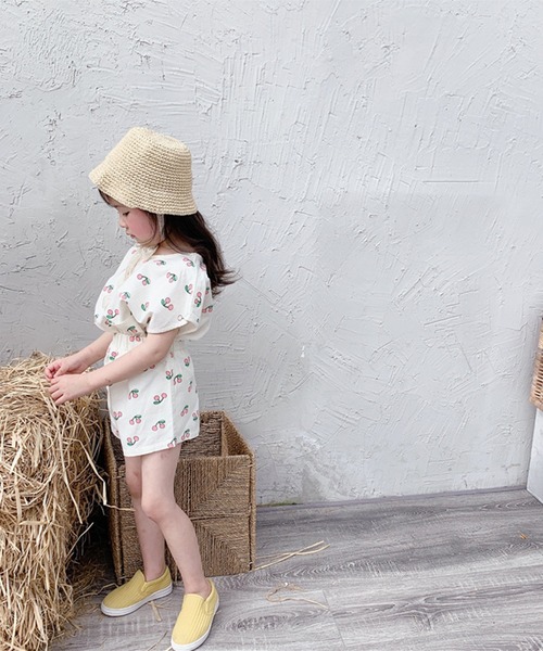 aimoha（アイモハ）の「aimoha-KIDS- チェリー柄セットアップ (SS)（セットアップ・キッズ・イエロー/ホワイト・90/130/110/100/120/80）」の11枚目の写真