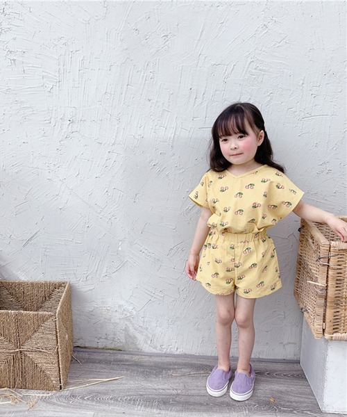 aimoha（アイモハ）の「aimoha-KIDS- チェリー柄セットアップ (SS)（セットアップ・キッズ・イエロー/ホワイト・90/130/110/100/120/80）」の20枚目の写真