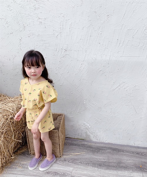 aimoha（アイモハ）の「aimoha-KIDS- チェリー柄セットアップ (SS)（セットアップ・キッズ・イエロー/ホワイト・90/130/110/100/120/80）」の22枚目の写真