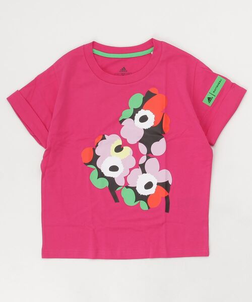 adidas(アディダス)の「アディダス adidas ガールズ マリメッコ グラフィックTシャツ(Tシャツ/カットソー・キッズ・ピンク/ホワイト/レモンイエロー・130cm/160cm/140cm/150cm/120cm)」の3枚目の写真