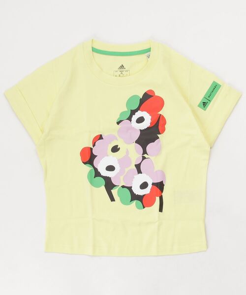 adidas(アディダス)の「アディダス adidas ガールズ マリメッコ グラフィックTシャツ(Tシャツ/カットソー・キッズ・ピンク/ホワイト/レモンイエロー・130cm/160cm/140cm/150cm/120cm)」の2枚目の写真