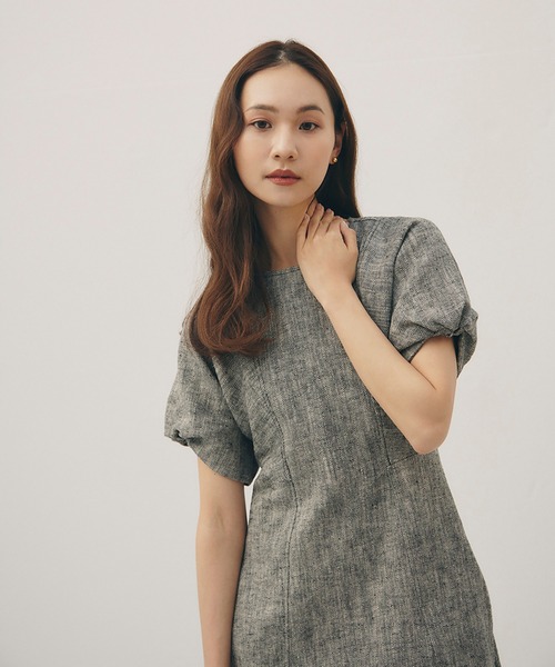 RANDEBOO（ランデブー）の「Puff material dress（ワンピース・レディース・ブラック/ベージュ・FREE）」の9枚目の写真