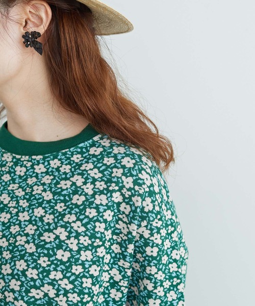 chambre de charme（シャンブルドゥシャーム）の「●cdc ブーゲンビリアの花ジャカード Ｔシャツ（Tシャツ/カットソー・レディース・ピンク/グリーン・FREE）」の19枚目の写真