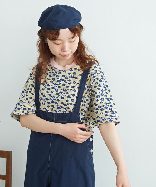 chambre de charme（シャンブルドゥシャーム）の「●cdc ブーゲンビリアの花ジャカード Ｔシャツ（Tシャツ/カットソー・レディース・ピンク/グリーン・FREE）」の21枚目の写真