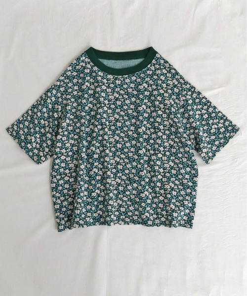 chambre de charme（シャンブルドゥシャーム）の「●cdc ブーゲンビリアの花ジャカード Ｔシャツ（Tシャツ/カットソー・レディース・ピンク/グリーン・FREE）」の18枚目の写真