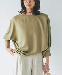 リラクシーで女性らしい印象/リブ付ジョーゼットブラウス