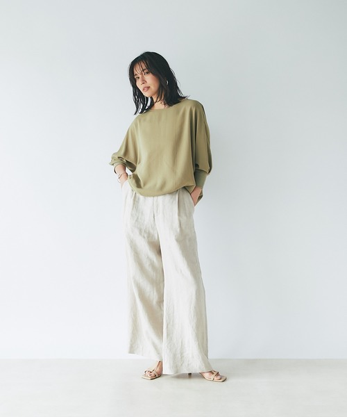 RIVE DROITE（リヴドロワ）の「リラクシーで女性らしい印象/リブ付ジョーゼットブラウス（シャツ/ブラウス・レディース・オフホワイト/チャコールグレー/グリーン系その他・FREE）」の22枚目の写真