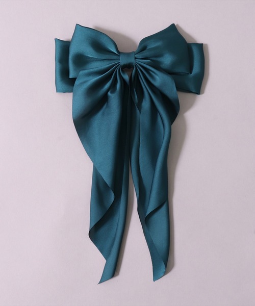 BAYBLO(ベイブロ)の「(SB)サテン ビッグリボン バレッタ(バレッタ/ヘアクリップ・レディース・グリーン/ライトオリーブ/ライトグレー/ブラック/ネイビー/ブラック系その他/グリーン系その他/ピンク系その他/ネイビー系/ゴールド/ワイン・ONE SIZE)」の14枚目の写真