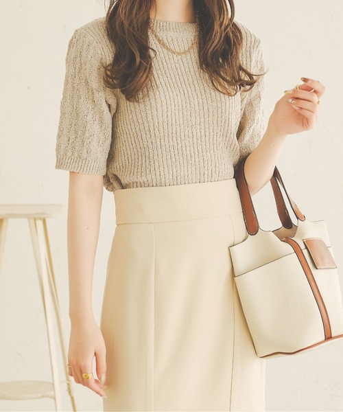 Ambre Neige(アンブルネージュ)の「2WAYネジリニット/【WEB/EC限定商品】(ニット/セーター・レディース・アイボリー/ブラウン系その他/ベージュ・FREE)」の5枚目の写真