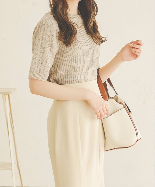 Ambre Neige(アンブルネージュ)の「2WAYネジリニット/【WEB/EC限定商品】(ニット/セーター・レディース・アイボリー/ブラウン系その他/ベージュ・FREE)」の7枚目の写真