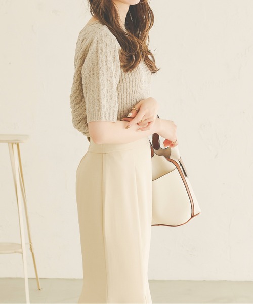 Ambre Neige(アンブルネージュ)の「2WAYネジリニット/【WEB/EC限定商品】(ニット/セーター・レディース・アイボリー/ブラウン系その他/ベージュ・FREE)」の6枚目の写真
