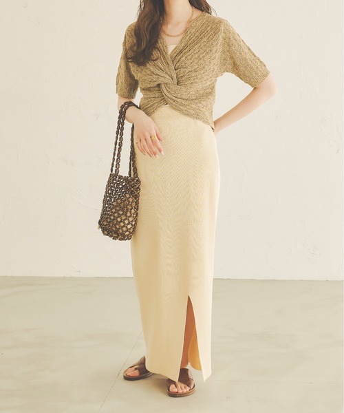 Ambre Neige(アンブルネージュ)の「2WAYネジリニット/【WEB/EC限定商品】(ニット/セーター・レディース・アイボリー/ブラウン系その他/ベージュ・FREE)」の12枚目の写真