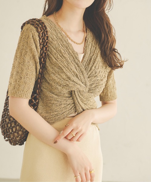 Ambre Neige(アンブルネージュ)の「2WAYネジリニット/【WEB/EC限定商品】(ニット/セーター・レディース・アイボリー/ブラウン系その他/ベージュ・FREE)」の11枚目の写真