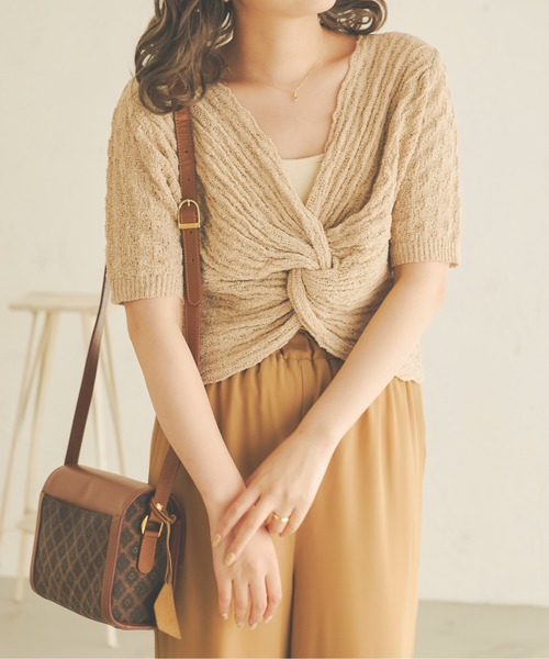 Ambre Neige(アンブルネージュ)の「2WAYネジリニット/【WEB/EC限定商品】(ニット/セーター・レディース・アイボリー/ブラウン系その他/ベージュ・FREE)」の14枚目の写真