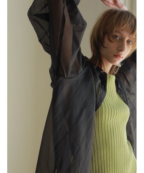AMAIL（アマイル）の「Transparent over shirt（シャツ/ブラウス・レディース・ブラック/ピンク・FREE）」の20枚目の写真