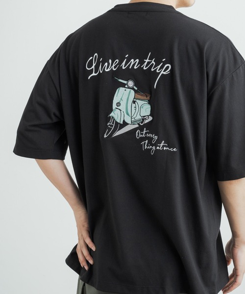 Rocky Monroe(ロッキーモンロー)の「オーバーサイズ TC天竺バックスーベニアバイク柄刺繍半袖Tシャツ(Tシャツ/カットソー・メンズ・パープル/オフホワイト/ブラック/ダークグリーン/サックスブルー・L/LL/M)」の11枚目の写真