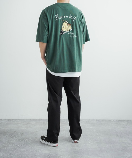 Rocky Monroe(ロッキーモンロー)の「オーバーサイズ TC天竺バックスーベニアバイク柄刺繍半袖Tシャツ(Tシャツ/カットソー・メンズ・パープル/オフホワイト/ブラック/ダークグリーン/サックスブルー・L/LL/M)」の17枚目の写真
