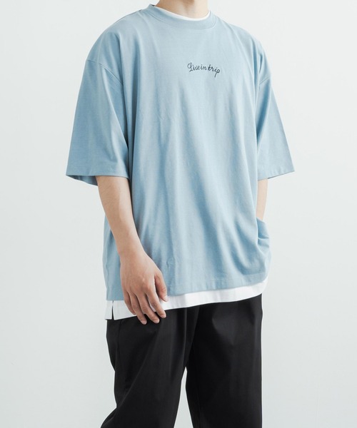 Rocky Monroe(ロッキーモンロー)の「オーバーサイズ TC天竺バックスーベニアバイク柄刺繍半袖Tシャツ(Tシャツ/カットソー・メンズ・パープル/オフホワイト/ブラック/ダークグリーン/サックスブルー・L/LL/M)」の18枚目の写真