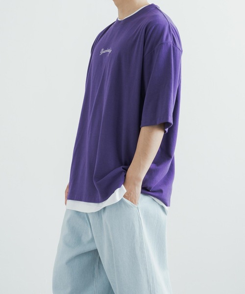 Rocky Monroe(ロッキーモンロー)の「オーバーサイズ TC天竺バックスーベニアバイク柄刺繍半袖Tシャツ(Tシャツ/カットソー・メンズ・パープル/オフホワイト/ブラック/ダークグリーン/サックスブルー・L/LL/M)」の22枚目の写真