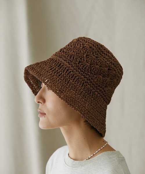 AMERICAN HOLIC（アメリカンホリック）の「ペーパー細編みハット（ハット・レディース・ブラウン/ナチュラル・FREE）」の2枚目の写真