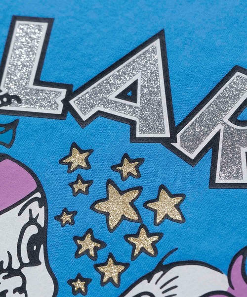 XLARGE(エクストララージ)の「BABY LOGO S/S TEE /XLARGE グラフィック ロゴ ラメ Tシャツ(Tシャツ/カットソー・メンズ・ホワイト/ライトブルー/ブラック・L/XL/M/S)」の6枚目の写真