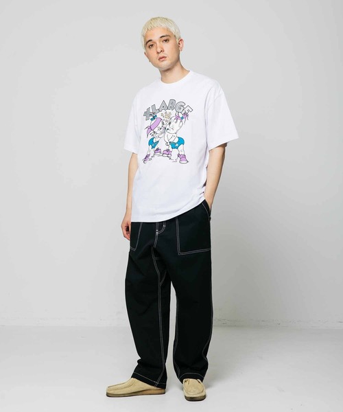 XLARGE(エクストララージ)の「BABY LOGO S/S TEE /XLARGE グラフィック ロゴ ラメ Tシャツ(Tシャツ/カットソー・メンズ・ホワイト/ライトブルー/ブラック・L/XL/M/S)」の13枚目の写真