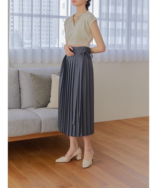 Ayla(アイラ)の「lap pleats skirt(スカート・レディース・ベージュ/コバルトブルー/チャコールグレー・FREE)」の11枚目の写真