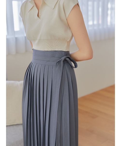 Ayla(アイラ)の「lap pleats skirt(スカート・レディース・ベージュ/コバルトブルー/チャコールグレー・FREE)」の12枚目の写真