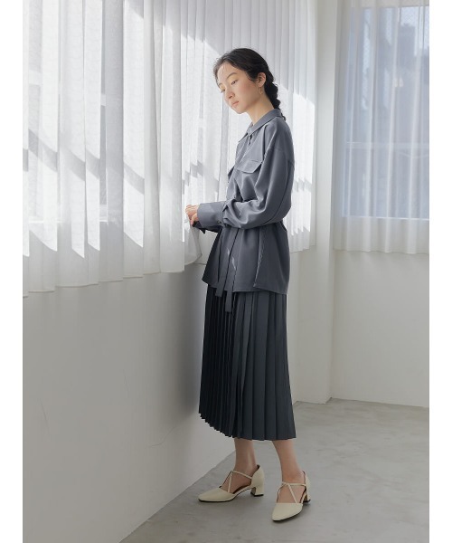 Ayla(アイラ)の「lap pleats skirt(スカート・レディース・ベージュ/コバルトブルー/チャコールグレー・FREE)」の13枚目の写真