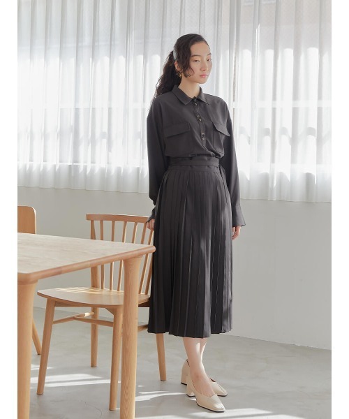 Ayla(アイラ)の「lap pleats skirt(スカート・レディース・ベージュ/コバルトブルー/チャコールグレー・FREE)」の16枚目の写真
