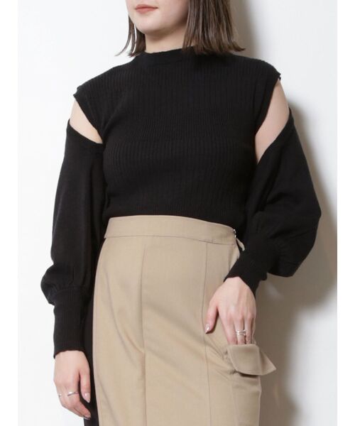 COTORICA(コトリカ)の「アンサンブルボレロ×タンクニット【SET商品】(ニット/セーター・レディース・ブラック/ブラウン/グリーン/アイボリー・FREE)」の3枚目の写真