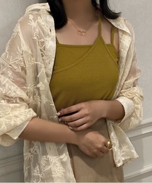 apres jour clair | 【apres jour clair】カップ付リブレイヤードキャミ【ZOZOTOWN限定アイテム】(キャミソール)