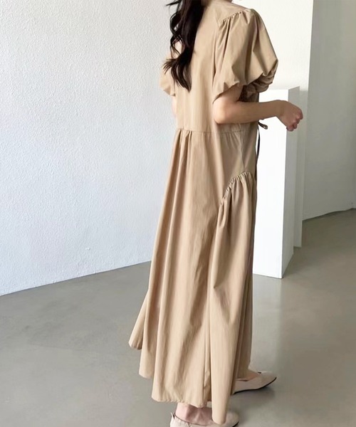 セール Asrire パフスリーブロングワンピース ワンピース Asrire アスリレイ のファッション通販 Zozotown