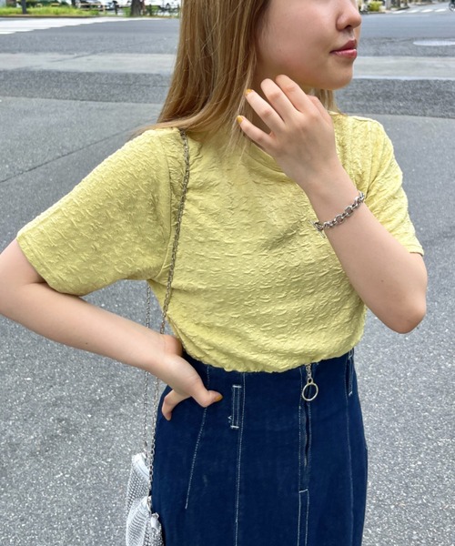 CPCM(シーピーシーエム)の「クラッシュJQ半袖短丈T(Tシャツ/カットソー・レディース・オフホワイト/ブラック/ライトグリーン/ブルー・FREE)」の18枚目の写真
