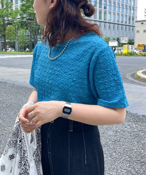 CPCM(シーピーシーエム)の「クラッシュJQ半袖短丈T(Tシャツ/カットソー・レディース・オフホワイト/ブラック/ライトグリーン/ブルー・FREE)」の21枚目の写真