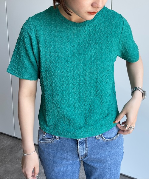 CPCM(シーピーシーエム)の「クラッシュJQ半袖短丈T(Tシャツ/カットソー・レディース・オフホワイト/ブラック/ライトグリーン/ブルー・FREE)」の8枚目の写真