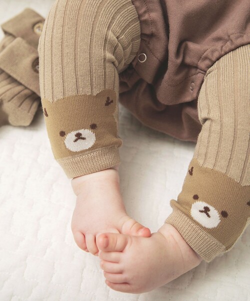 BRANSHES(ブランシェス)の「【あにまるシリーズ】スパッツ+ソックスセット(ねこ・うさぎ・こあら・くま)(ベビーシューズ/ベビーソックス・キッズ・チャコールグレー/ベージュ/ライトグリーン/アイボリー・FREE)」の4枚目の写真