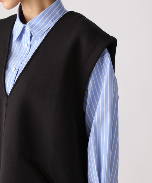 A part by（アパートバイ）の「セットアップ対応／ボンディングVベスト　348102（ベスト・レディース・ブラック/ライトグレー/ライトブラウン・FREE）」の20枚目の写真