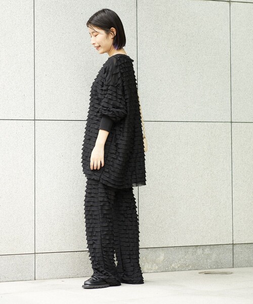 Aresense（アーセンス）の「provoke/プロヴォ―ク furifuri pants/フリフリパンツ（その他パンツ・レディース・ホワイト/ブラック/ピンク・ﾌﾘ-）」の7枚目の写真