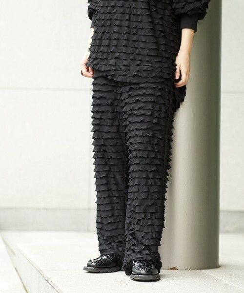 Aresense（アーセンス）の「provoke/プロヴォ―ク furifuri pants/フリフリパンツ（その他パンツ・レディース・ホワイト/ブラック/ピンク・ﾌﾘ-）」の9枚目の写真