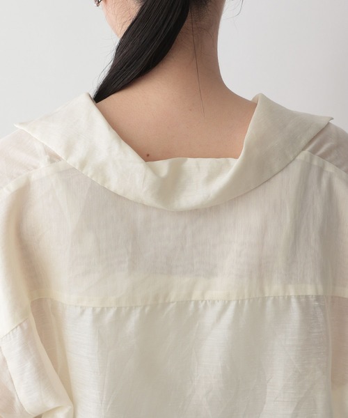 LOWRYS FARM（ローリーズファーム）の「シアースキッパーシャツ６分袖　346354（シャツ/ブラウス・レディース・ブラウン/ブルー/アイボリー・FREE）」の16枚目の写真