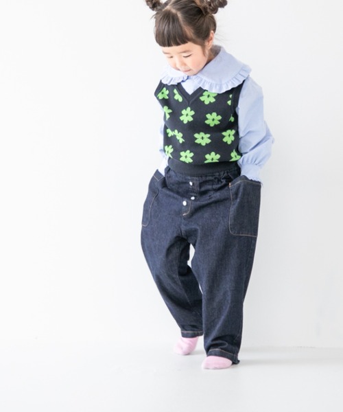 LOWRYS FARM（ローリーズファーム）の「フラワーＪＱニットベスト　356911（ベスト・キッズ・ブラック/ネイビー/ブラウン・110cm/120cm/130cm/140cm/150cm）」の14枚目の写真