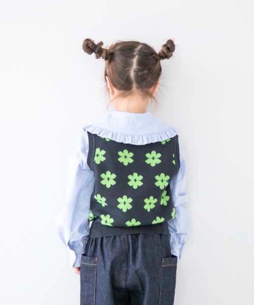 LOWRYS FARM（ローリーズファーム）の「フラワーＪＱニットベスト　356911（ベスト・キッズ・ブラック/ネイビー/ブラウン・110cm/120cm/130cm/140cm/150cm）」の16枚目の写真