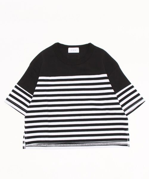 FOV(フォブ)の「FOV/フォブ ボーダー切替 L/S Tシャツ(Tシャツ/カットソー・キッズ・ブルー/ブラック・M/L/XL/S)」の4枚目の写真